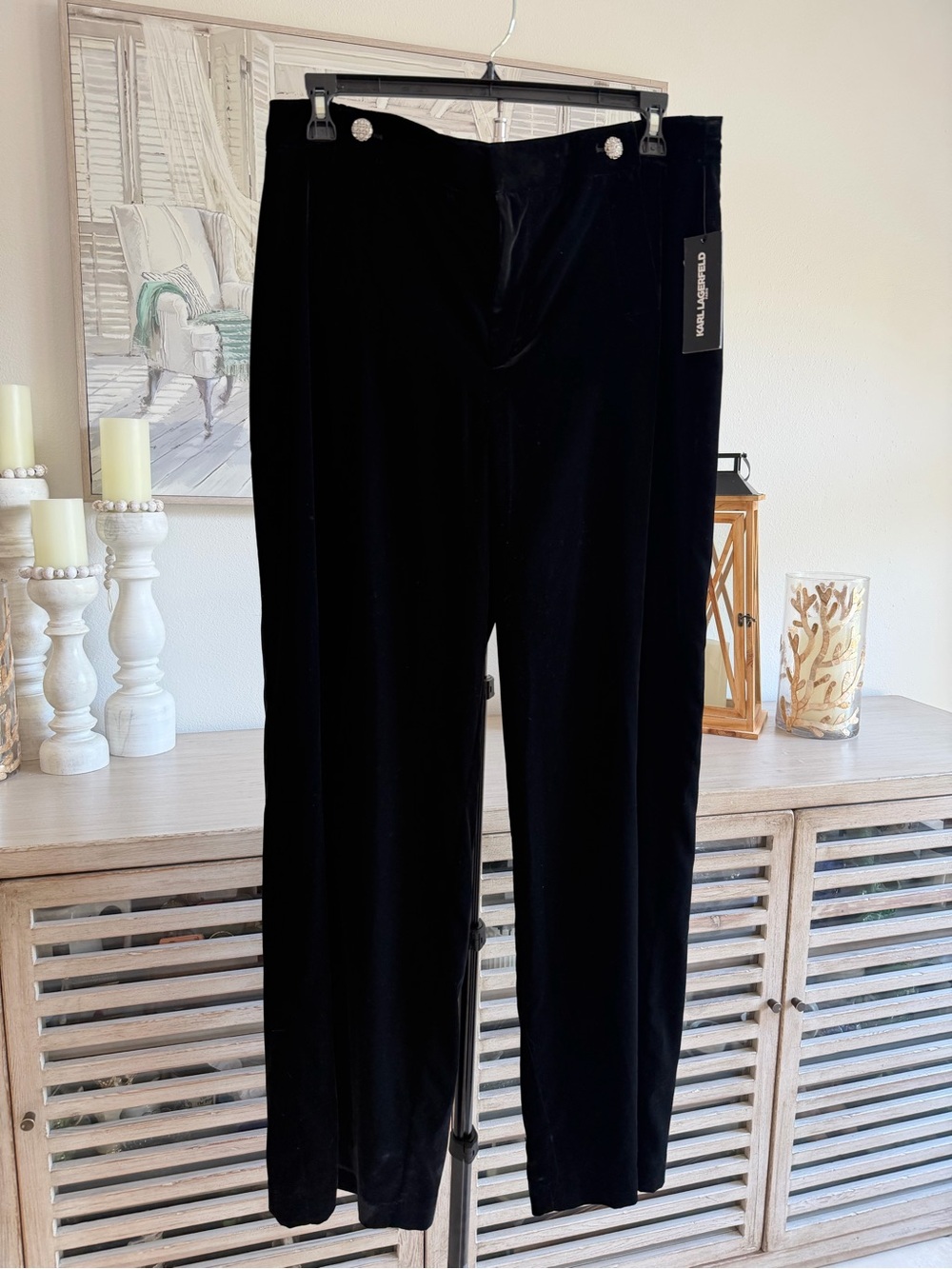 Karl Lagerfeld Paris Wide Leg Velvet Pants